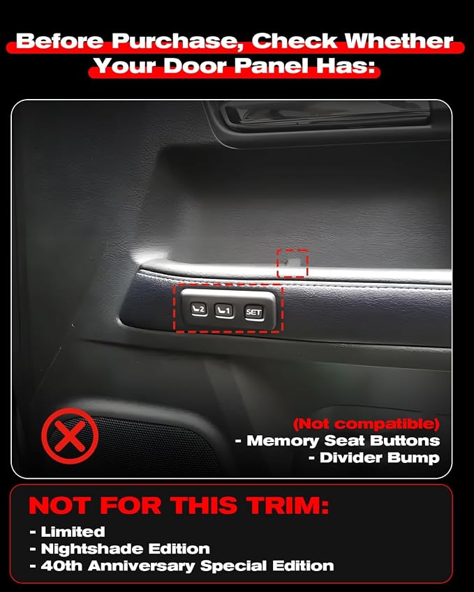 for 2010-2024 Center Console T oyota 4Runner 2PCS Door Built-in Hidden Storage Box Pop-Up Lid Door Side Organizer, Side Door Storage Box Glove Organizer Tray Door Handle Storage ABS Material