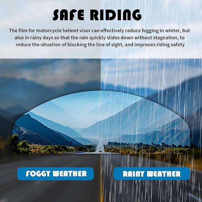 2PCS Motorcycle Helmet Visor Tint Anti Fog Film,Motorcycle Helmet with Visors Film Insert for Clear Vision,Motorcycles Accessories Motorcycles Visors Rainproof Sticker