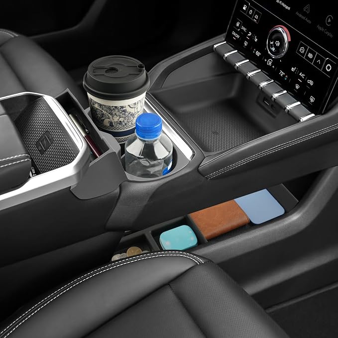 (3Pack) Coleya 2025-2027 Terrain Center Console Organizer&Cup Holder&Lower Console Organizer, for GMC Terrain (Elevation/Denali/AT4) Durable Anti-Slip Console Tray Insert 2027 2026 Terrain Accessories