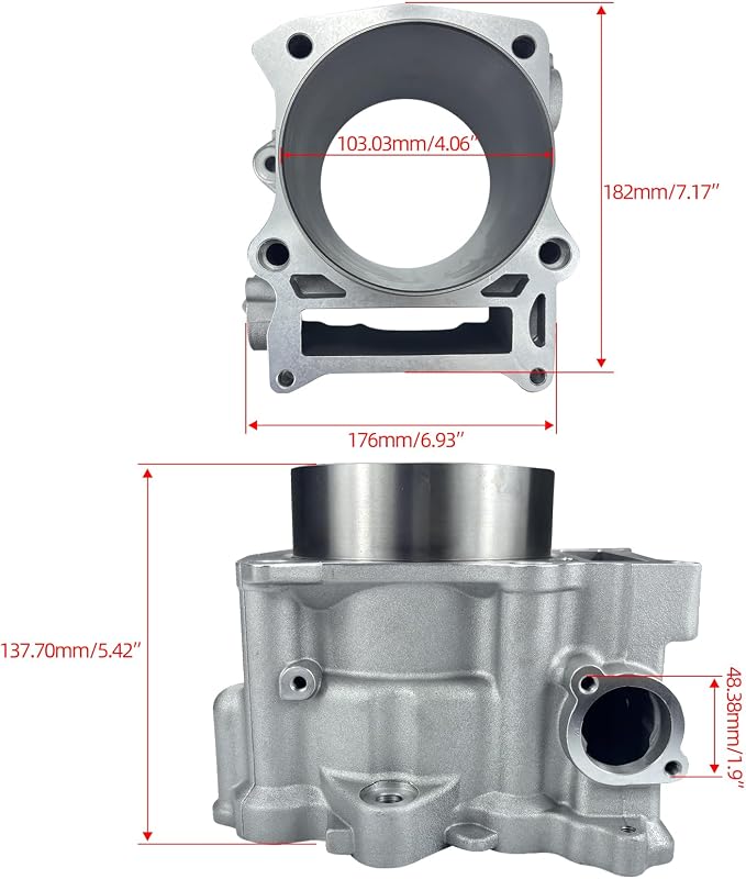 686cc Big Bore Cylinder Kit Compatible with Yamaha Rhino 660 Grizzly 660 YXR 660 YFM 660 2001-2008
