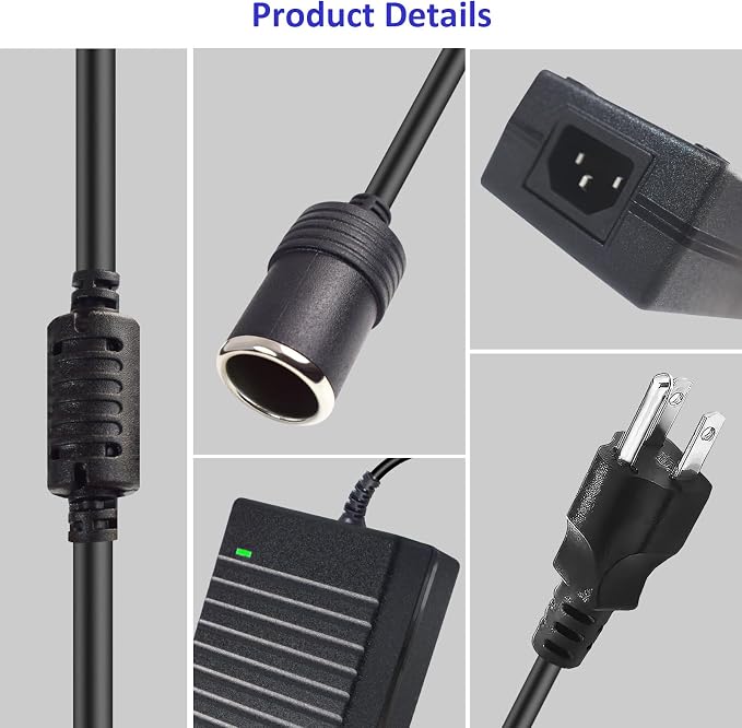 AC to DC Converter 12V 15A 180W Power Supply 110v to 12v converter Transformer Cigarette Lighter Socket Power Adapter for Air Compressor Car Refrige