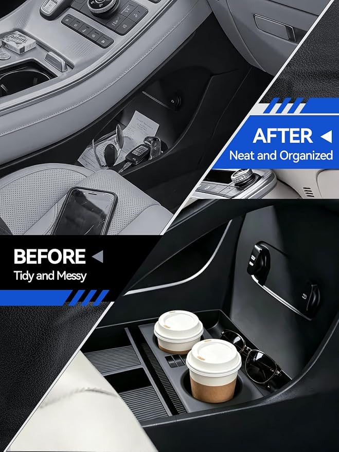 for Palisade Center Console Organizer 2023 2024 2025 Hyundai Palisade (SE, SEL, XRT, Limited, Calligraphy) Accessories Armrest Tray Middle Storage Box Insert Container with Cup Holder