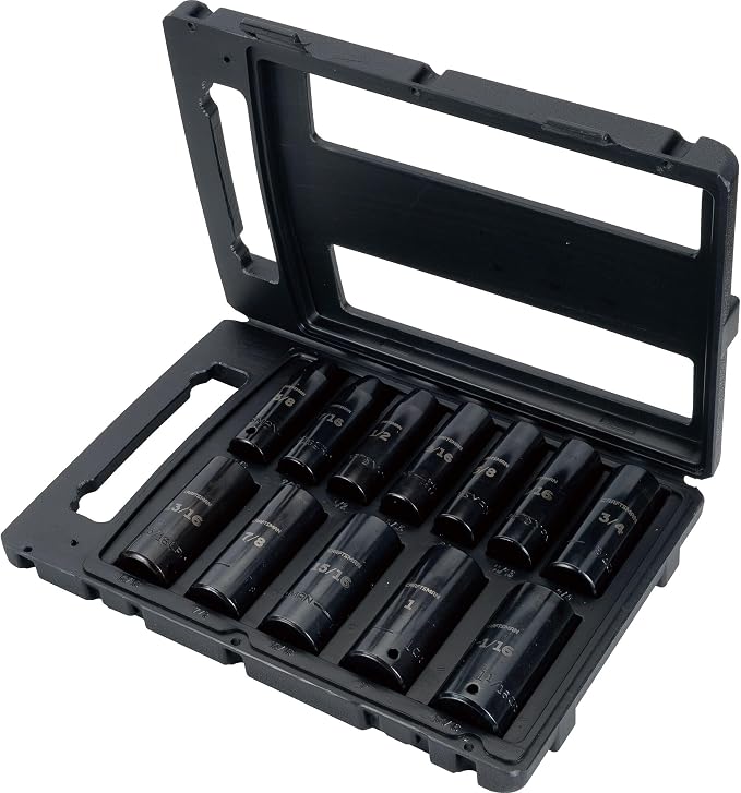 CRAFTSMAN Deep Impact Socket Set, SAE, 1/2-Inch Drive, 6-Point, 12 Pieces (CMMT15886)