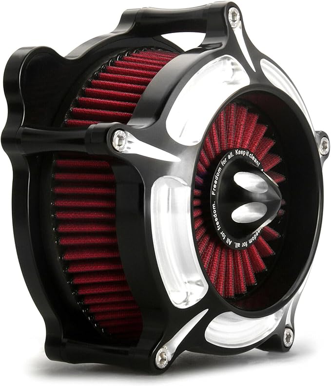For harley air cleaner filter Sportster Softail Touring street road king glide Dyna for harley davidson air intake filters (Contrast Cut - Red Filter, B-For Softail/Dyna 93-15 ，Touring 01-07)