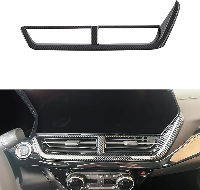 Auto Middle Air Condition Vent Outlet Cover Anti Scratch Center Air Vent Trim Decorative Interior Accessories Kit ABS Material Imitation Carbon Fiber Pattern for Chevrolet Trax 2023 2024 2025