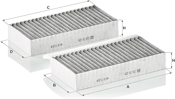 MANN-FILTER CUK 26 028-2 Cabin Air Filter with Activated Carbon