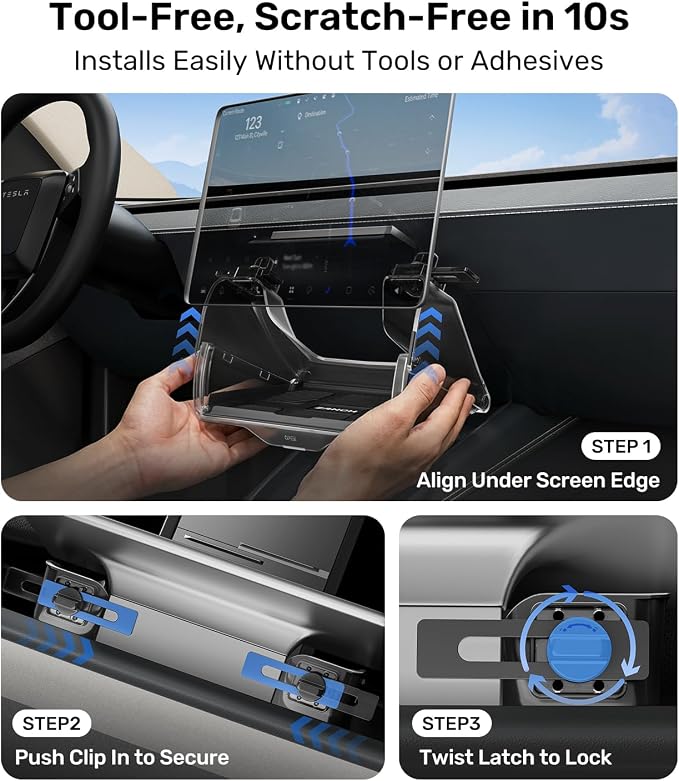 Zanch (Upgraded) Tesla Model 3 Under Screen Storage Box [Hidden Design, Factory-Fit], Adds Extra Storage & Keeps Items Hidden for Privacy, Model 3 (2020–2025) / Highland (2025–2026) Accessories