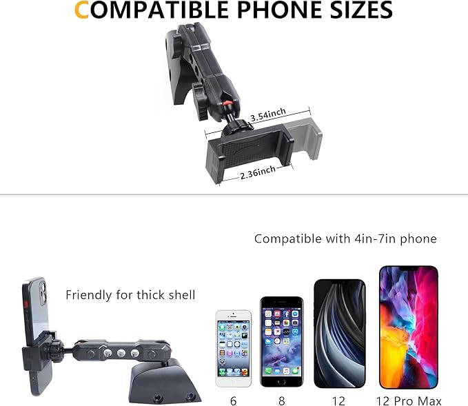 Dash Phone Mount Holder Driver Side Compatible with 2021 2022 2023 2024 2025 2026 Ford Bronco 2/4 Door Interior Accessories Dashboard Cell Phone Stand 360° Adjustable Aluminum Alloy