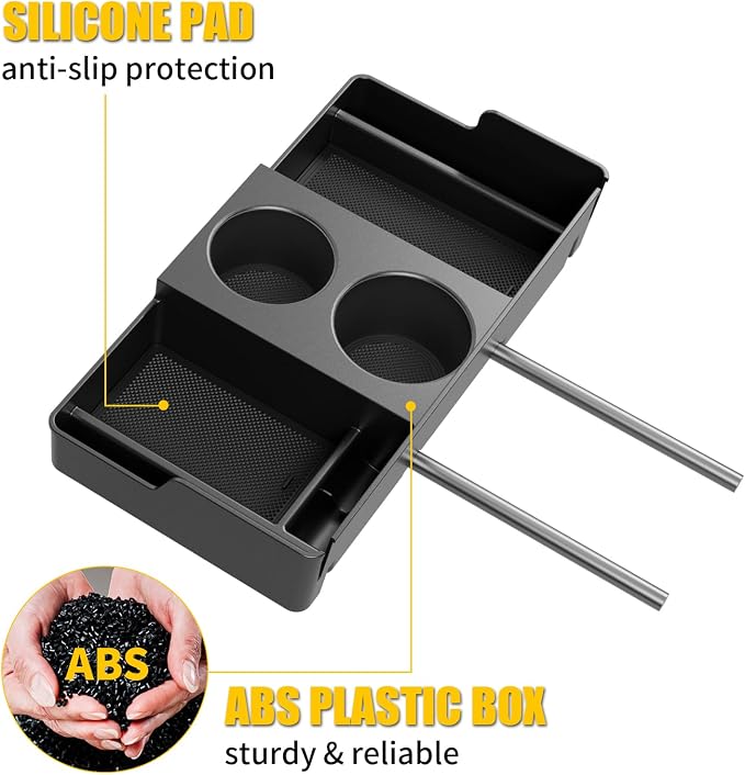 Front Center Seat Headrest Organizer Compatible with 2011-2026 Ford F150 F250 F350 F450 F550 F650 Cup Holder Coin Container Storage Box with Silicone Pads Accessories (Jump Seat Console Only)