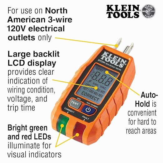 Klein Tools ET310 AC Circuit Breaker Finder, Electric Tester with Integrated GFCI Outlet Tester & RT250 GFCI Outlet Tester with LCD Display & Klein Tools 69411 Circuit Breaker Finder Accessory Kit