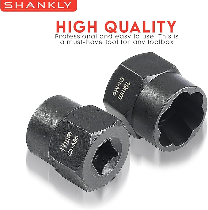 Twist Socket Set (11 Piece) Includes 1/2” Inch Lug Nut Remover With a 10mm, 11mm, 12mm, 13mm, 14mm, 15mm, 16mm, 17mm Socket Sizes Professional-Grade Lug Nut Extractor or Wheel Lock Removal