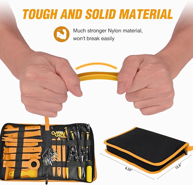 GOOACC 238Pcs Trim Removal Tool, Auto Push Pin Bumper Retainer Clip Set Fastener Terminal Remover Tool Adhesive Cable Clips Kit Car Panel Radio Removal Auto Clip Pliers, Yellow