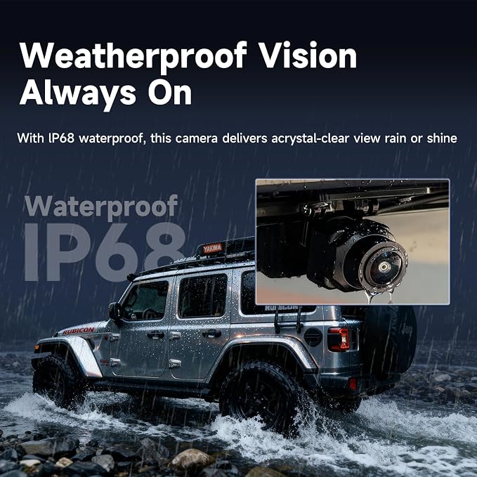 AHD 1080P Backup Camera for Car, Reverse/Front View Camera, 170° Fisheye Wide Angle, Super Night Vision, IP68 Waterproof, Only for 1080P Navigation