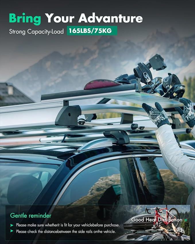 Scitoo Roof Rack Cross Bars Baggage Carrier for 2014-2021 Infiniti QX60/2013 Infiniti JX35 Silver 2 Pcs Roof Top Rack Luggage Carrier