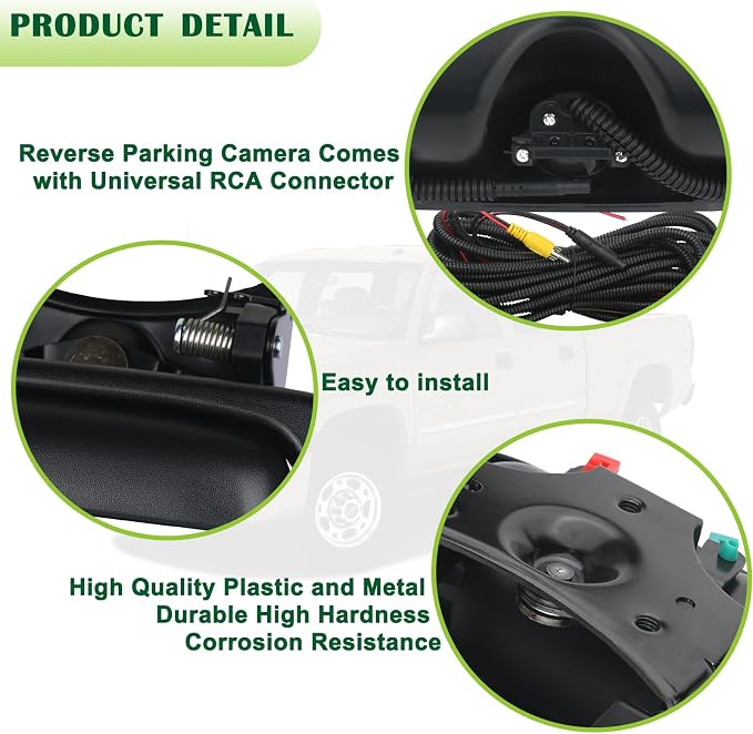 Backup Camera Tailgate Handle Rear View Camera Liftgate Latch Handle Compatible with 1999-2007 Chevrolet Chevy Silverado,GMC Sierra 1500 2500 3500 HD