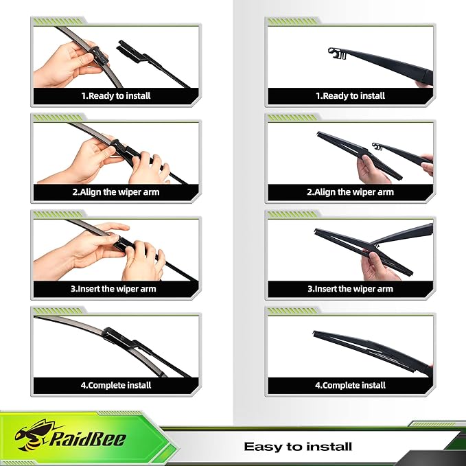 Raidbee® Silicone Windshield Wiper blades 3 pack Replacement for Lexus RX350 2016-2021 RX450h 2016-2022 All-Season Silicone Windshield Wipers 26" 20" 16"