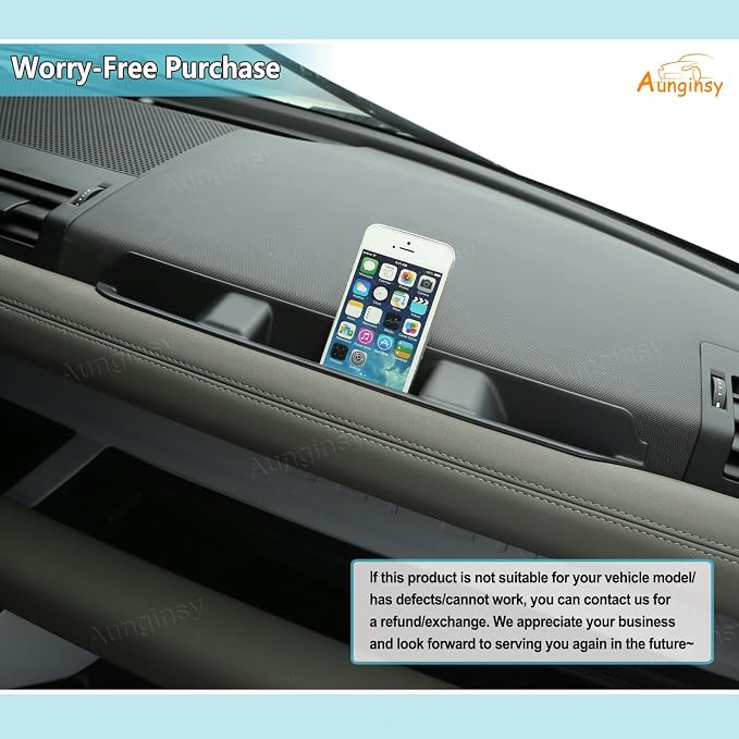 Aunginsy Co-Pilot Dashboard Organizer Tray Compatible with Land Rover Defender 90/110/130 2020-2026, Car Center Console Passenger Side Storage Box Container Insert Groove ABS Accessories(with Mat)