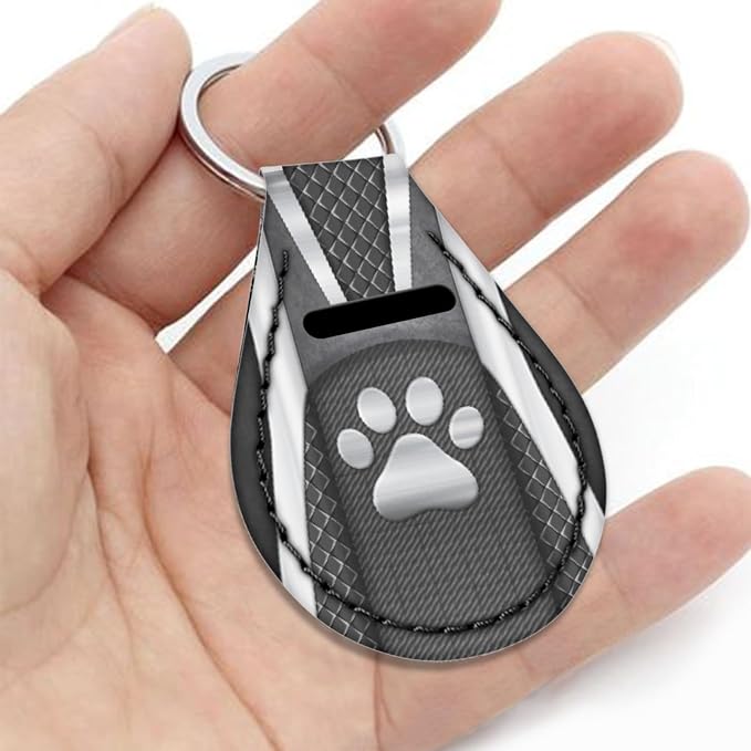 Howilath Sliver Dog Paw Print Car Seat Covers/Steering Wheel Cover/Seatbelt Pads/Coasters/Keychain/Armrest Cushion, 10pcs Auto Interior Accessories