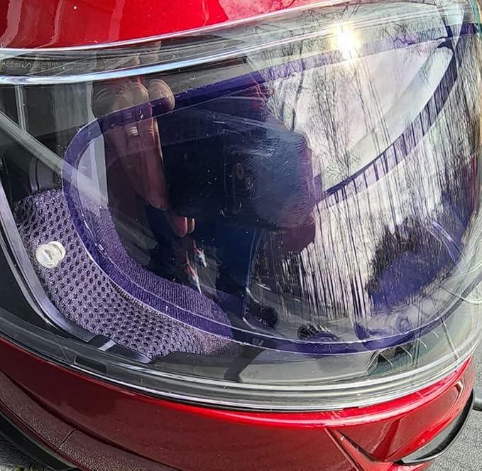 Photochromic and Anti Fog Insert Film for Motorcycle Helmet Visor,Inner Auto Darkening Layer Transitions Clear Indoors to Dark in Sunlight,Easy Peel and Stick Installation,3.66" x 10.7"