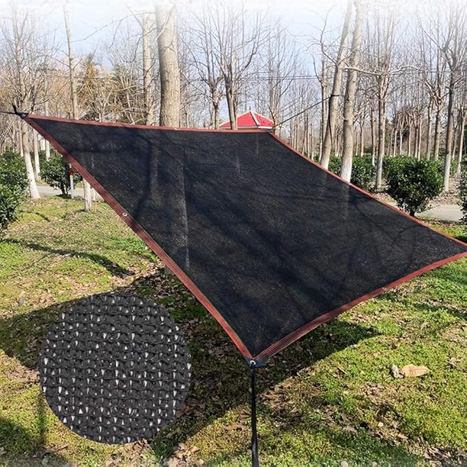 winemana 70% Black Shade Cloth, 6 x 12 FT Durable Mesh Tarp with Grommets, Resistant Garden Sun Shade Netting with Taped Edge for Plant Cover, Greenhouse, Patio, Tomatoes, Chicken Coop, Barn Kennel