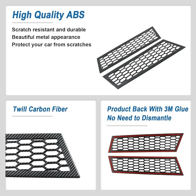 Carbon Fiber Rear Bumper Honeycomb Mesh Trim Cover Compatible with Tesla Cybertruck 2024-2026