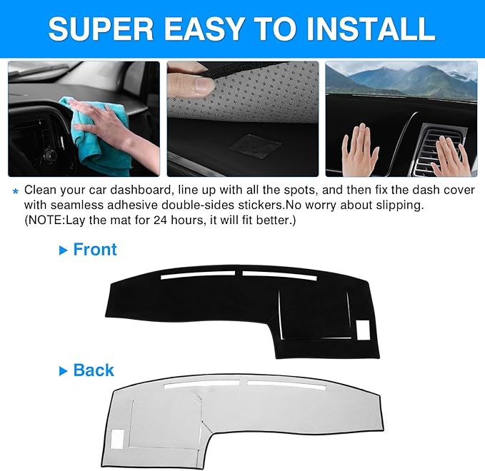 Autorder Dashboard Cover Mat for 1998-2002 2003 2004 Toyota Tacoma Accessories Dash Cover Upgrade Velvet Dash Mat Sunshade Glare UV Rays Protector