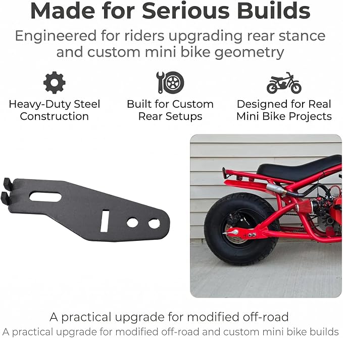 Mini Bike Bolt On Stretch Tab For Coleman B200R RB200 Realtree RT200 MEGA moto B212 MAX (1 inch lift/drop)
