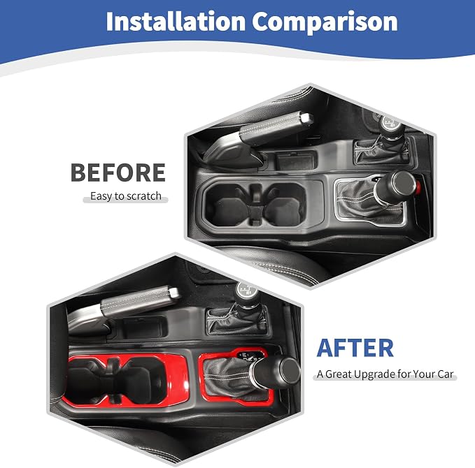 RT-TCZ for Wrangler JL Interior Trim Kit Compatible with Jeep Wrangler JL JLU Gladiator JT 2018-2023 Red Interior Accessories 23pcs