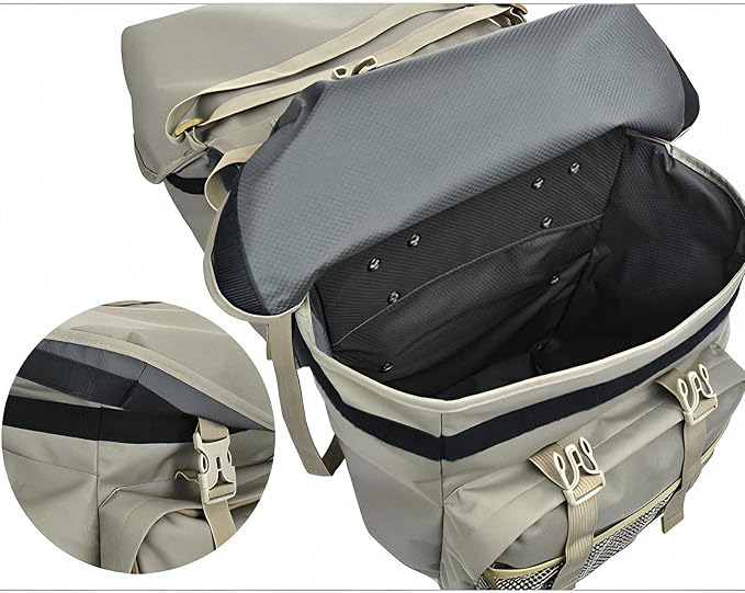 Large Saddle Bags for Bike Rear Rack,Waterproof 50L Panniers Bike Bags for Bicycles/MTB/E-Bike,Bike Trunk Bag With Reflective Stripes,Support for Width Less Than 7 Inches Bike (Army Green,50L)