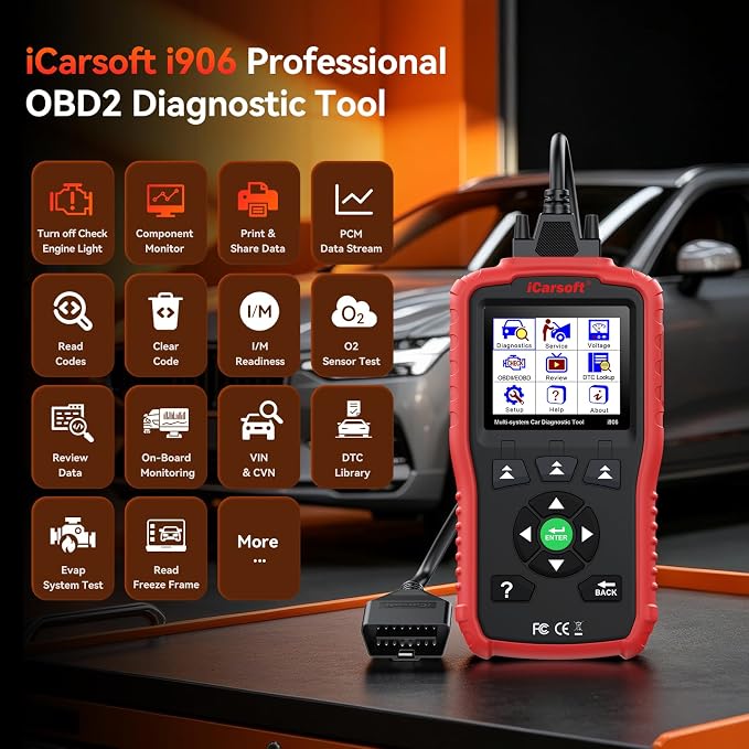 iCarsoft i906 Compatible for Volvo/Saab OBD2 Diagnostic Scanner Multi-System Engine ABS SRS