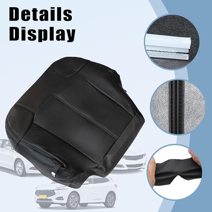 SecosAutoparts Driver Side Bottom Leather Seat Cover & Driver Side Foam Compatible with Chevy Silverado Compatible with GMC Sierra 1999 2000 2001 2002