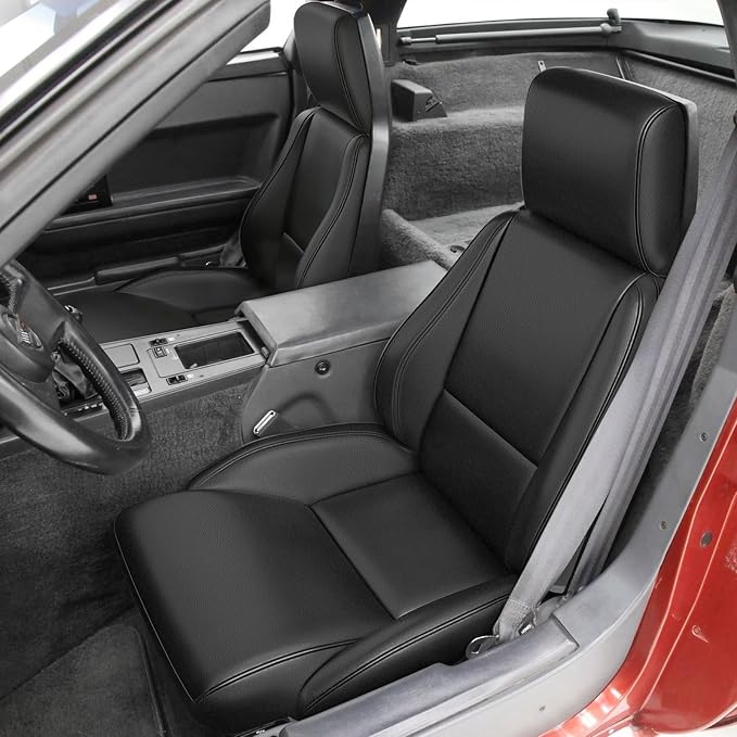 Front Seat Covers Compatible with 1984-1993 Chevy Corvette C4, Heavy Duty Leather Fabric Seat Protector