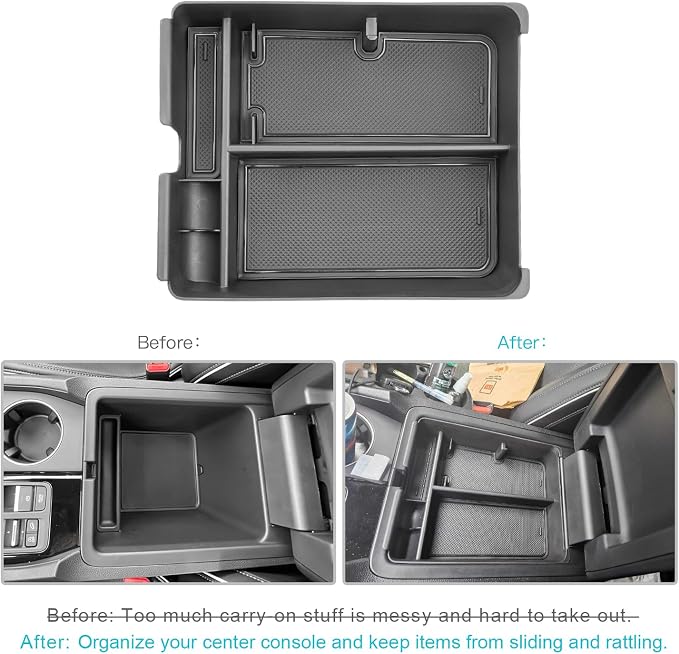 CDEFG 2023 2024 2025 Pilot Center Console Organizer Tray for 2023-2025 Honda Pilot Touring Sport EX-L Elite TrailSport LX Middle Console Storage Box 2024 2025 Ridgeline/ 2024-2026 Passport (Black)