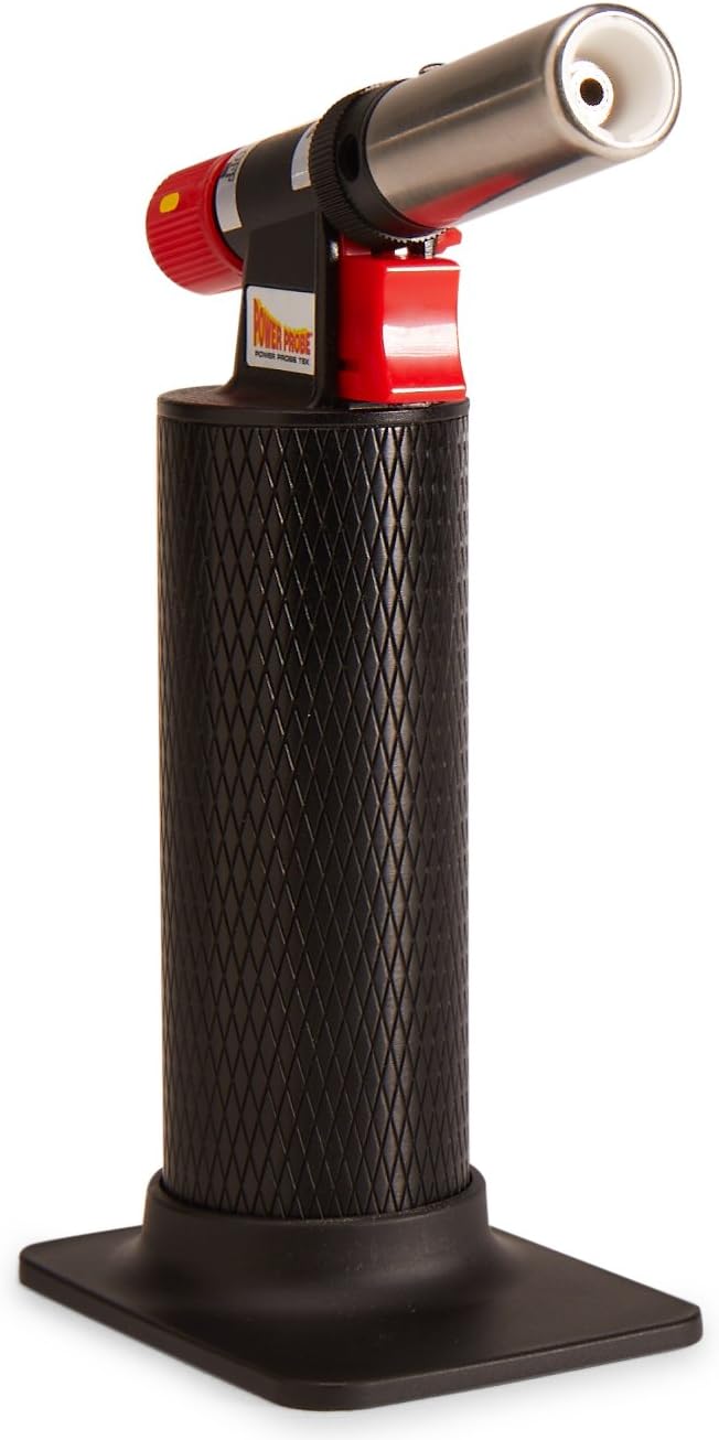 Power Probe Black Butane Torch (PPBT) [Car Test Tool, Electronic Ignition, Large Fuel Capacity, Adjustable Flame, for Soldering, Heat Shrinking]