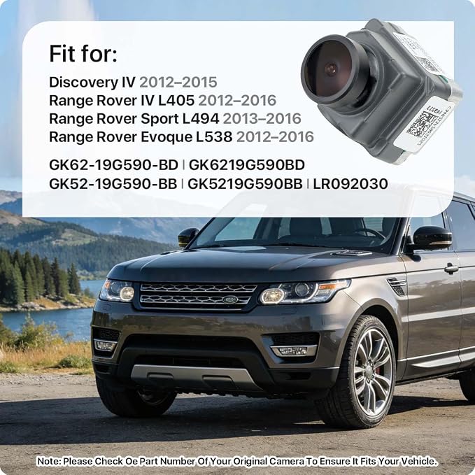 GK62-19G590-BD Rear View Camera for Discovery IV 2012-2015, Range Rover IV L405 2012-2016, Sport L494 2013-2016, Evoque L538 2012-2016, OE Backup Cam Replaces GK52-19G590-BB LR092030 by GreenYi