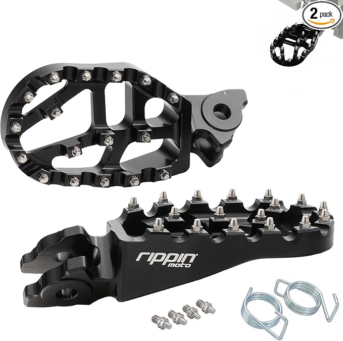 Rippin Moto Race Spec Foot Pegs for Surron LBX, E-Ride PRO, Talaria Sting MX3/MX4/XXX and Altis Sigma – 7075 CNC Aluminuim, Anti-Slip Grip – Designed for Off-Road Durability & Performance (Black)