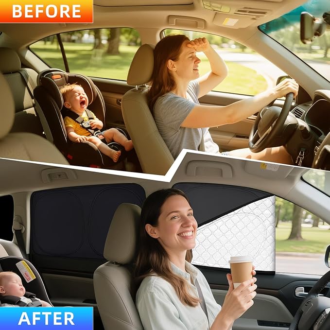 ZATOTOO Car Window Shades Forester 2019-2024 Custom Sun Shades Full Set | Front Side Rear Triangle Window Covers | Total Blackout Privacy UV Protection | Heat Blocking for Camping Napping Long Parking