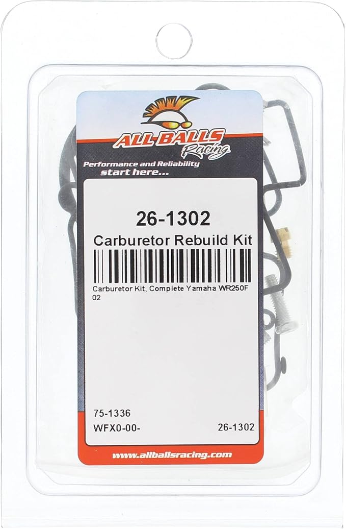 All Balls Racing Carburetor Rebuild Kit 26-1302 Compatible With/Replacement For Yamaha WR250F 2002
