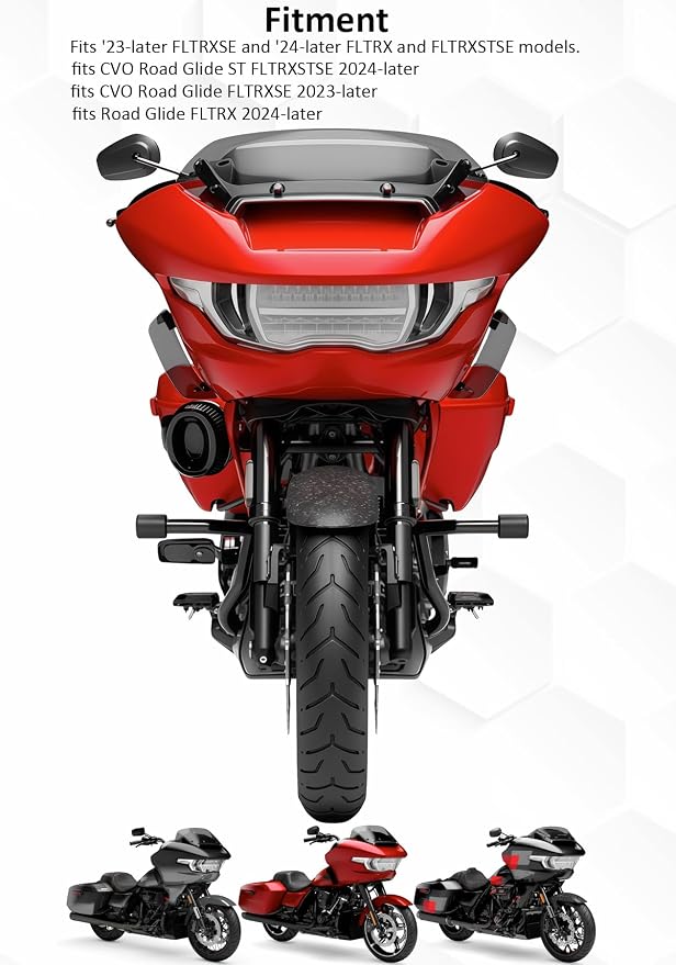 Headlight Lens Headlamp Protection Film Headlight Cover Guard Compatible with Harley Touring CVO Road Glide FLTRXSE 2023-up & Road Glide/ST 2024-up (Clear)