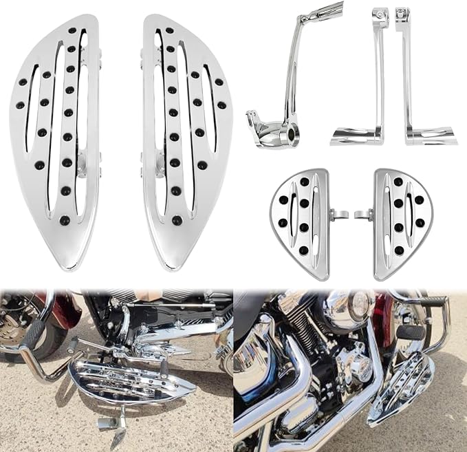 Front Floorboard Driver Rider Footboards Passenger Footboards Brake Arm Pedal Lever Heel Toe Shift Lever Fit for Harley Touring Road King Street Glide 2014-2025 Sportster Dyna Chrome