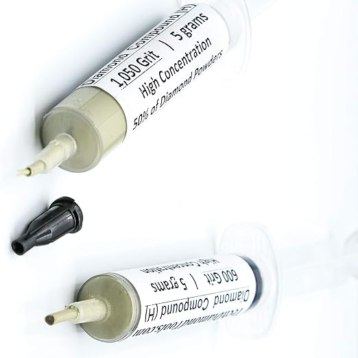 TechDiamondTools Kit of 3 Diamond Lapping Paste Polishing Compound USA Made 400 600 1050 Grit Lapidary Paste for Rock Glass Metal Jewelry Resin Marble with High Concentration of Diamond Powder