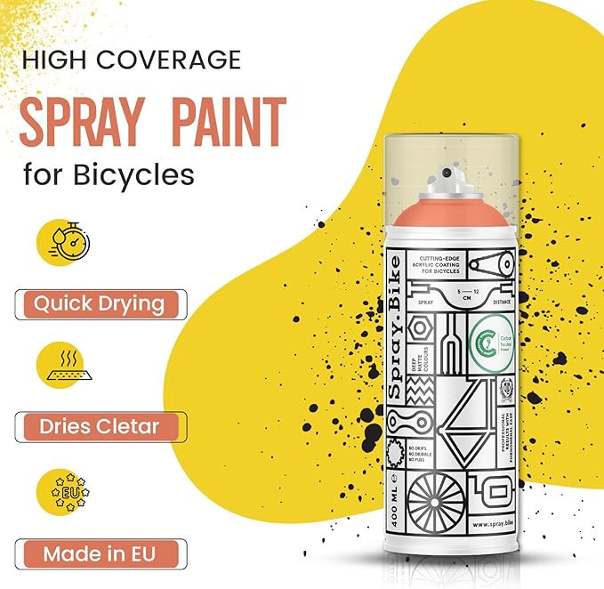 Spray.Bike Spray Paint | Designed Mainly for Bicycles | Multi-Use Acrylic Spray Paint for Metal, Plastic | High Coverage Bike Paint, 400ml
