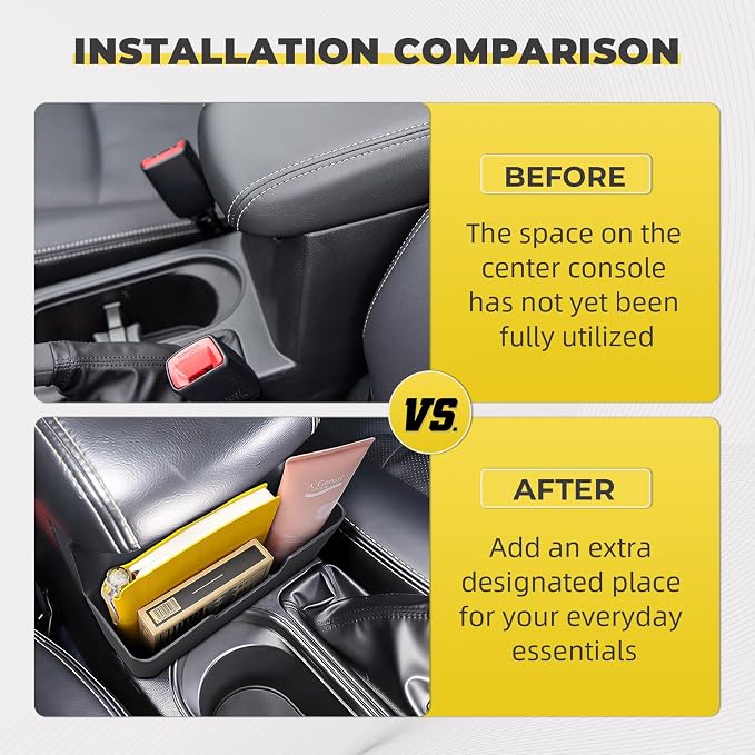 Bundle of Center Console Organizer and Armrest Hanging Storage Box, Compatible with 2013-2018 Subaru Forester, ABS Storage Compartment Divider