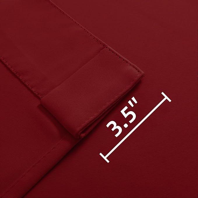 Joydeco Custom Blackout Curtains for Bedroom, 1 Panel Room Darkening Curtains & Drapes for Living Room Window Rod Pocket Back Tab (Custom Size,Burgundy Red)