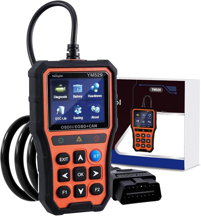 Nilight YM529 Smart Wireless OBD2 Scanner with Wireless Update - Professional Car Diagnostic Tool with 2.8" IPS Screen - Auto Code Reader for Check Engine Light & Wireless Update, 1996-2026 Vehicles