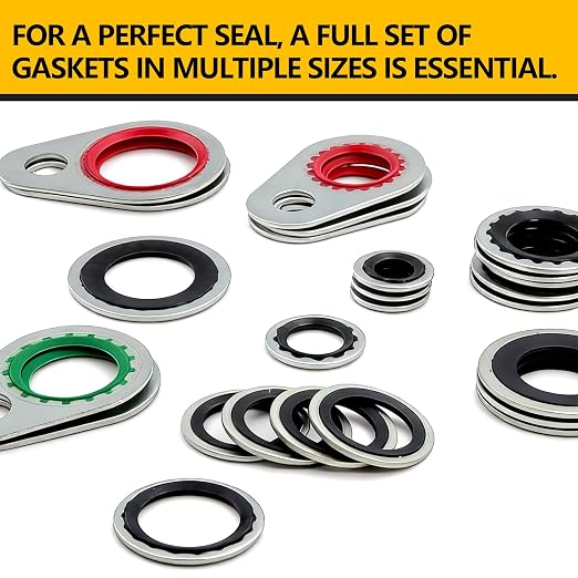 68 PCS AC Compressor Gasket Kit - Compatible with 15-32241 GM Original Equipment, R134a AC Seal Kit Includes Bonded Washers & A/C Line Seals for Automotive Air Conditioner Repair