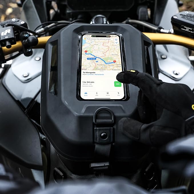 Rhinowalk Motorcycle Tank Bag Waterproof Hard Shell Motorbike Tank Bag with Touch Screen Phone Pocket, Detachable Top Cover, 5.6L Backpack Motor Cycle Accessories