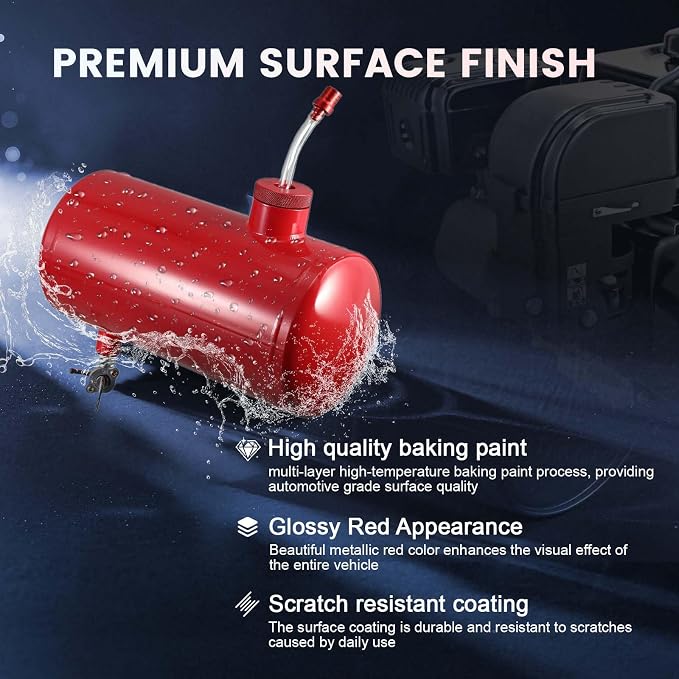 Upgraded 10x4.5" Aluminum alloy welding Gas Fuel Tank Cylinder(Premium Glossy Paint Finish Red) For Predator 212cc 196cc/6.5HP Go Kart and Gas Mini Bike,For Coleman CT200U BT200X CT200u-ex