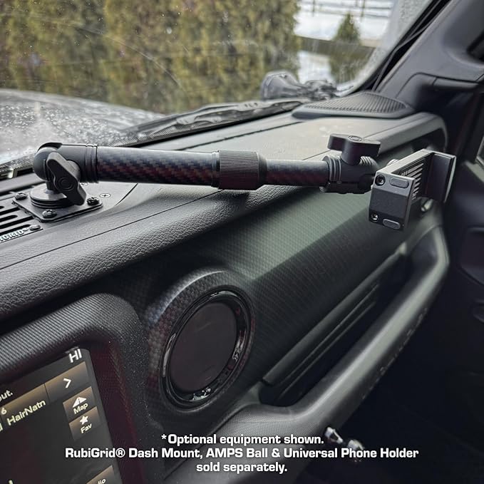 Bulletpoint Mounting Solutions Extension Arm 8"-10.5" Carbon Fiber + Kevlar Telescoping Dual Socket Fits 20mm Attachment Ball