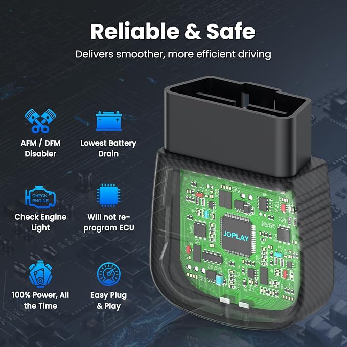 JOPLAY 2 in 1 AFM DFM Disabler, Active Fuel Management Disabler and Additional Fault Indicator Alert DFM Compatible with 5.3 Silverado(Chevy Sierra Cadillac Escalade Yukon) GM 4.3L, 5.3L, 6.0L